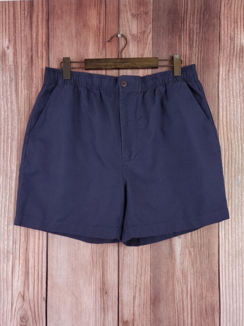 NWT J Crew Mens Large 5.5'' Pier Shorts Linen Cotton Blend Navy Blue CH204
